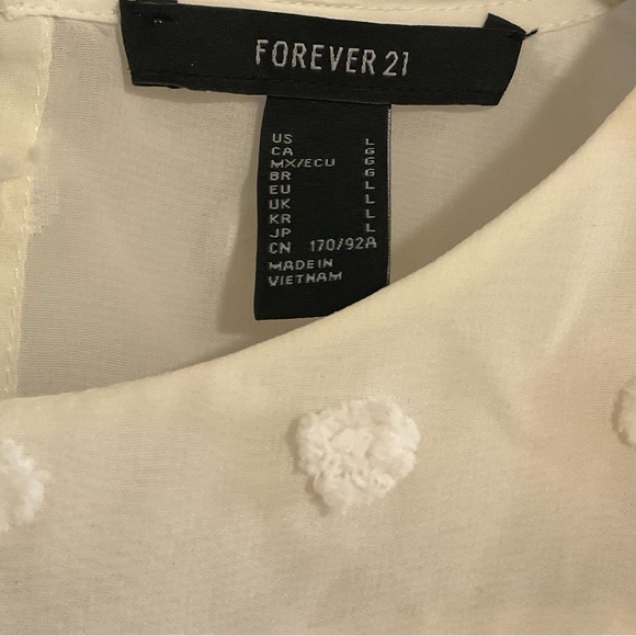 Forever 21 Sheer Blouse, Textured Polka Dots, Sz L - Picture 3 of 3